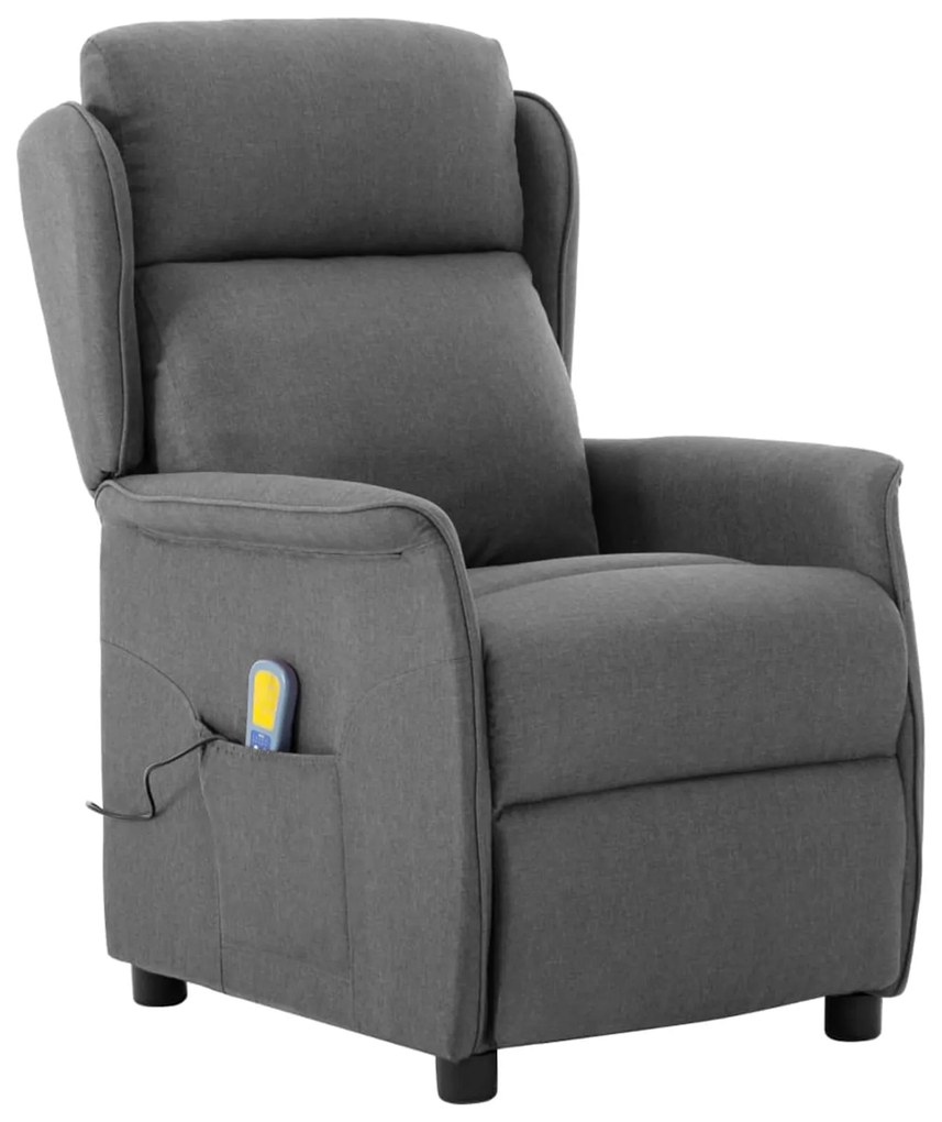 vidaXL Cadeira de Massagem em Tecido Cinza Claro