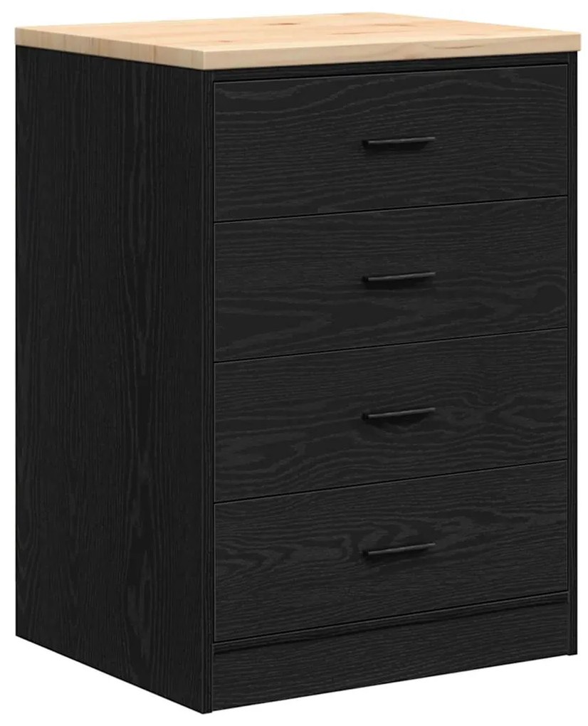 Armários de garagem 6 pcs derivados de madeira preto