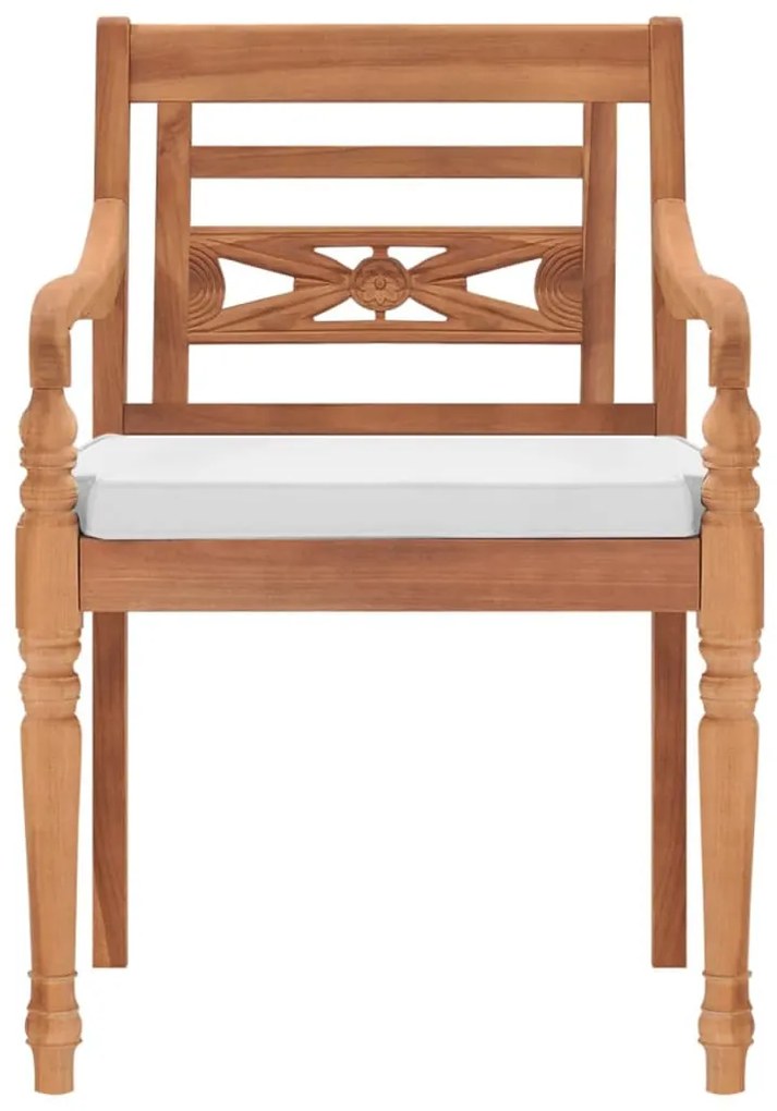 Cadeiras Batávia 2 pcs com almofadões madeira teca maciça
