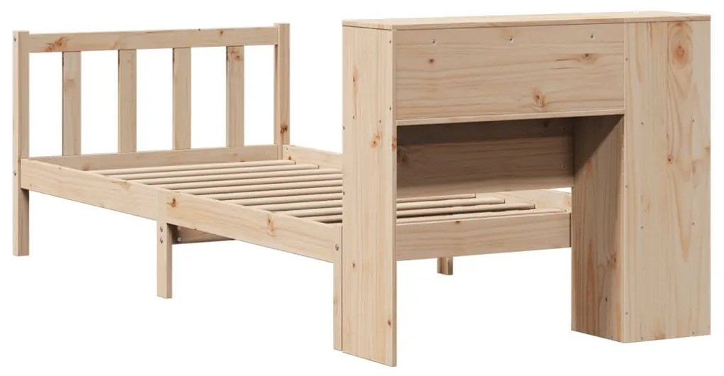 Cama com estante sem colchão 100x200 cm pinho maciço