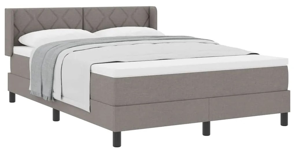 Cama Box com Colchão – Taupe, 140 x 200 cm, Tecido