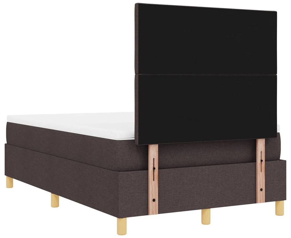 Cama Box Spring com Colchão Marrons Escuro 120x200 cm Tecido