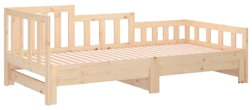 Sofá-cama de puxar 2x(90x200) cm madeira de pinho maciça