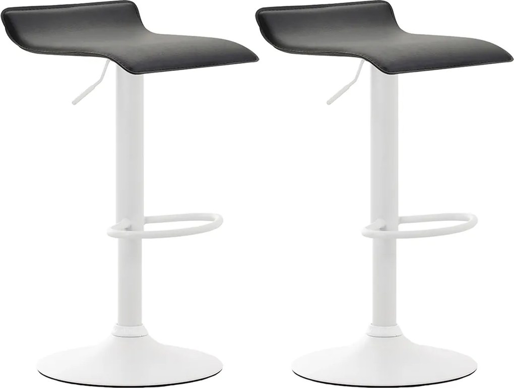 Conjunto de 2 bancos bar Dyn V2 Couro sintético Preto e Branco