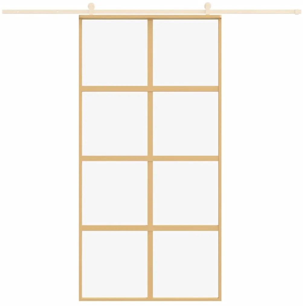 Porta deslizante 102,5x205 cm vidro ESG/alumínio dourado