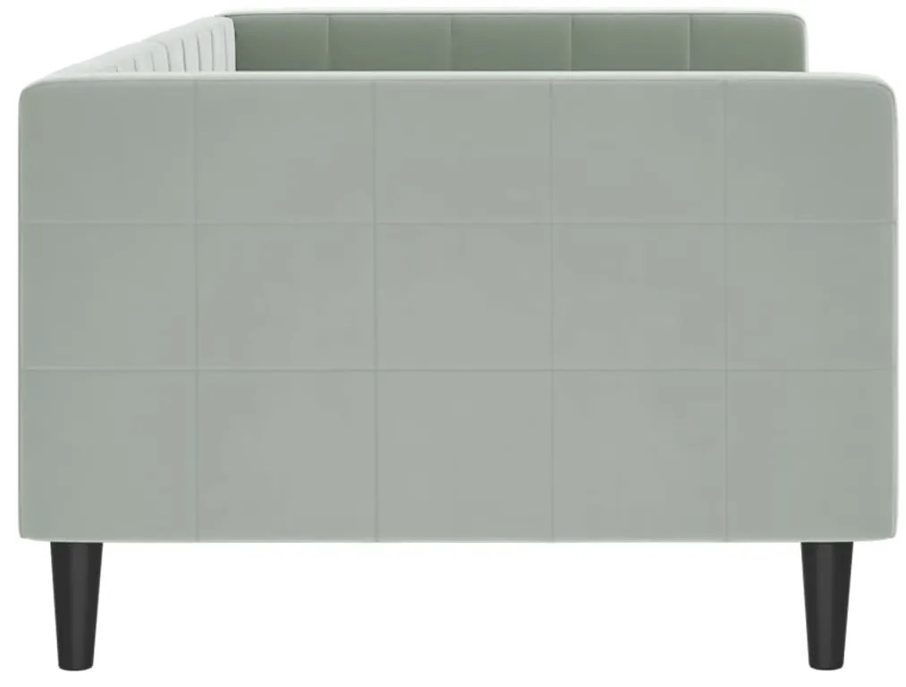 Sofá-cama 90x200 cm veludo cinzento-claro