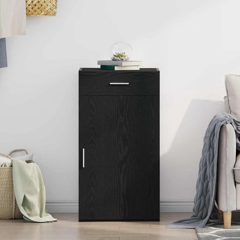Buffet vidaXL Preto Carvalho 30x42,5x93 cm Madeira de engenharia