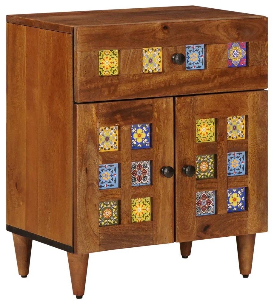 vidaXL Armário de Cabeceira com gaveta Castanho 50 x 33 x 60 cm