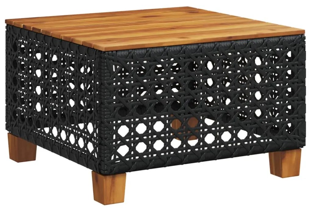 9 pcs conjunto de sofás p/ jardim c/ almofadões vime PE preto