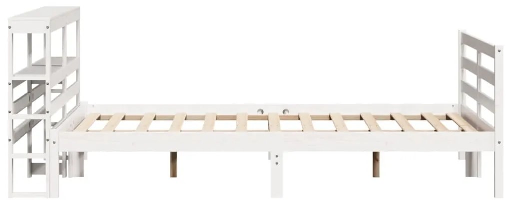 Cama sem colchão 160x200 cm madeira de pinho maciça branco