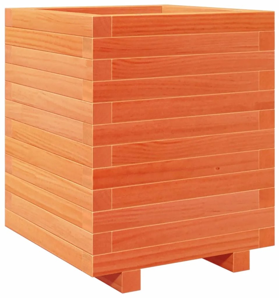 Vaso/floreira de jardim 40x40x49,5cm pinho maciço castanho mel