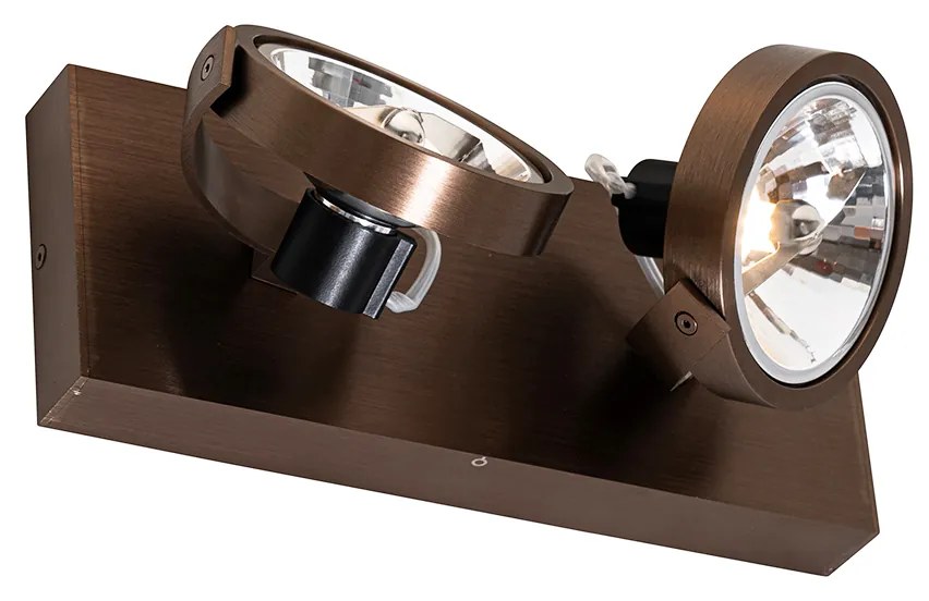 Refletor design bronze escuro ajustável 2 luzes - Go Design