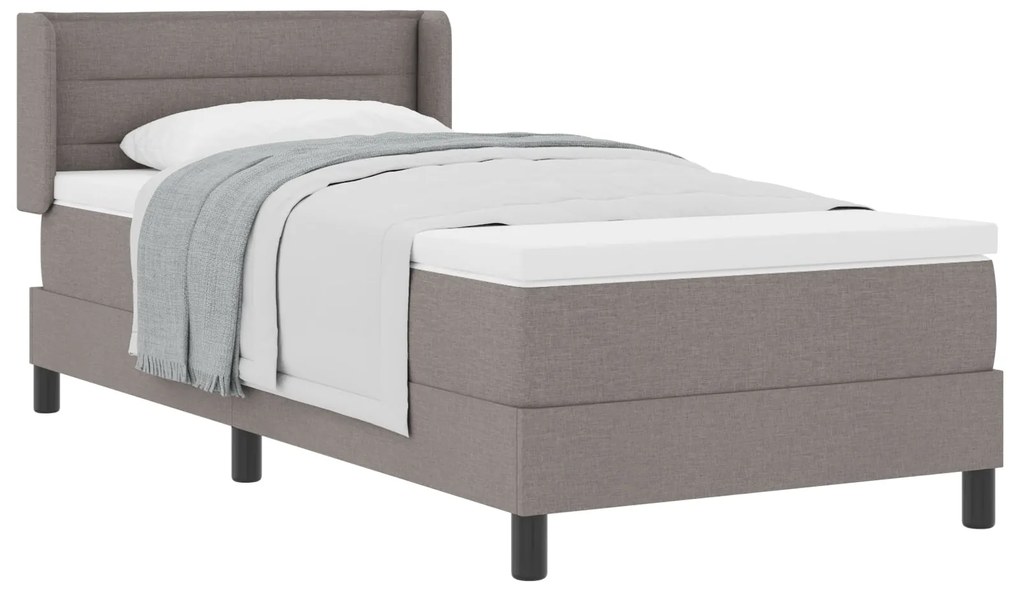 Cama Box Spring vidaXL com Colchão Taupe 80x200 cm Tecido, Design de C