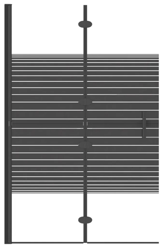 Divisória de chuveiro dobrável ESG 80x140 cm preto