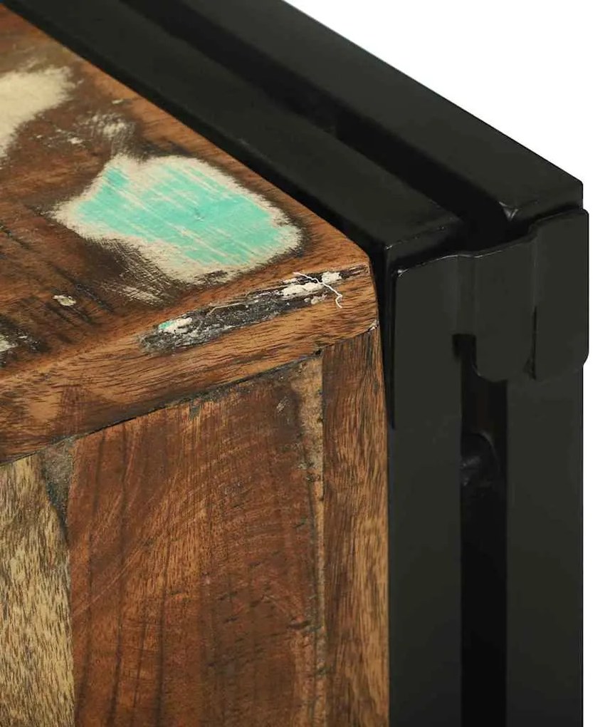 Apoio para Vinho 34.5x35x39 cm Madeira Recuperada Sólida