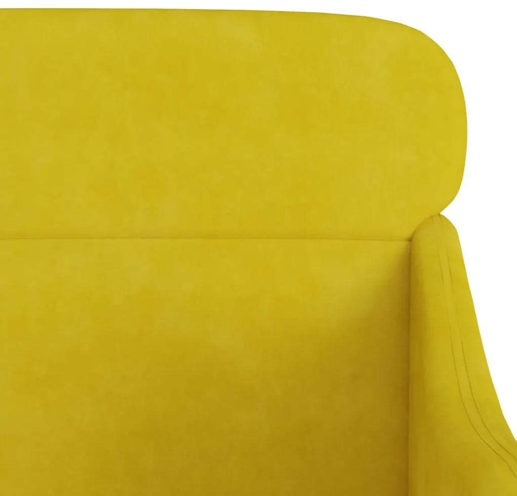 Cadeira c/ apoio de braços 63x76x80 cm veludo amarelo