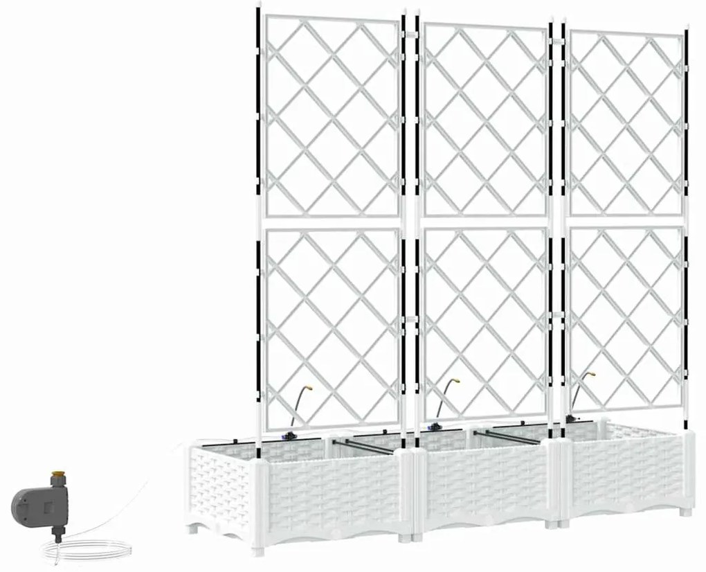 Jardineiras de Jardim 1 pc Branco 120 x 40 x 126 cm Plástico