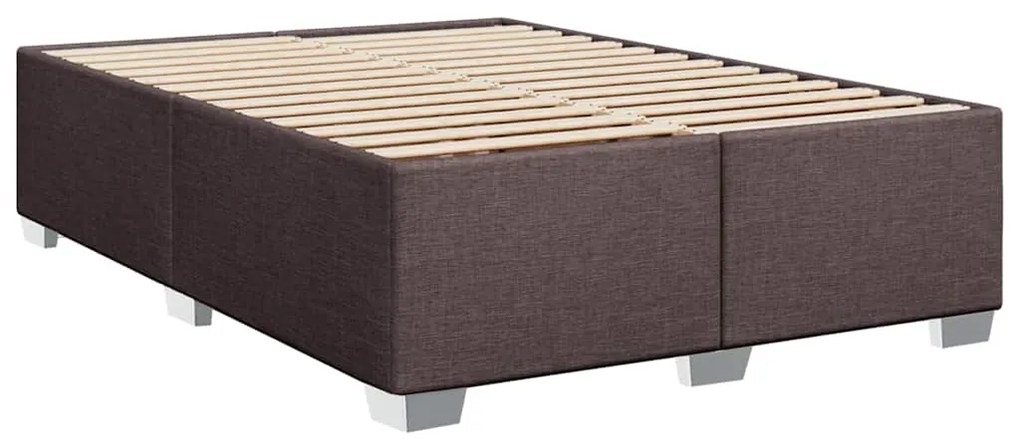 Cama com molas/colchão 140x190 cm tecido castanho-escuro