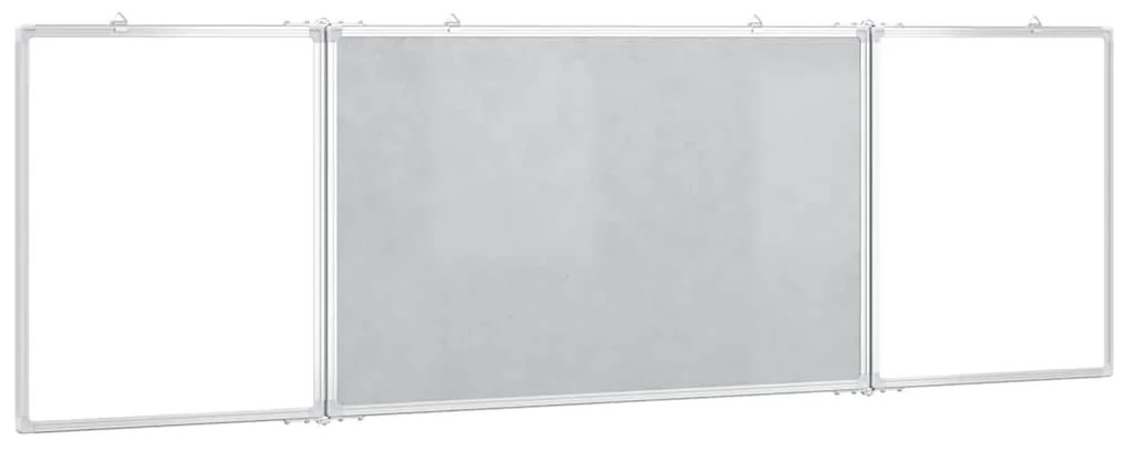 Quadro branco magnético dobrável 200x60x1,7 cm alumínio