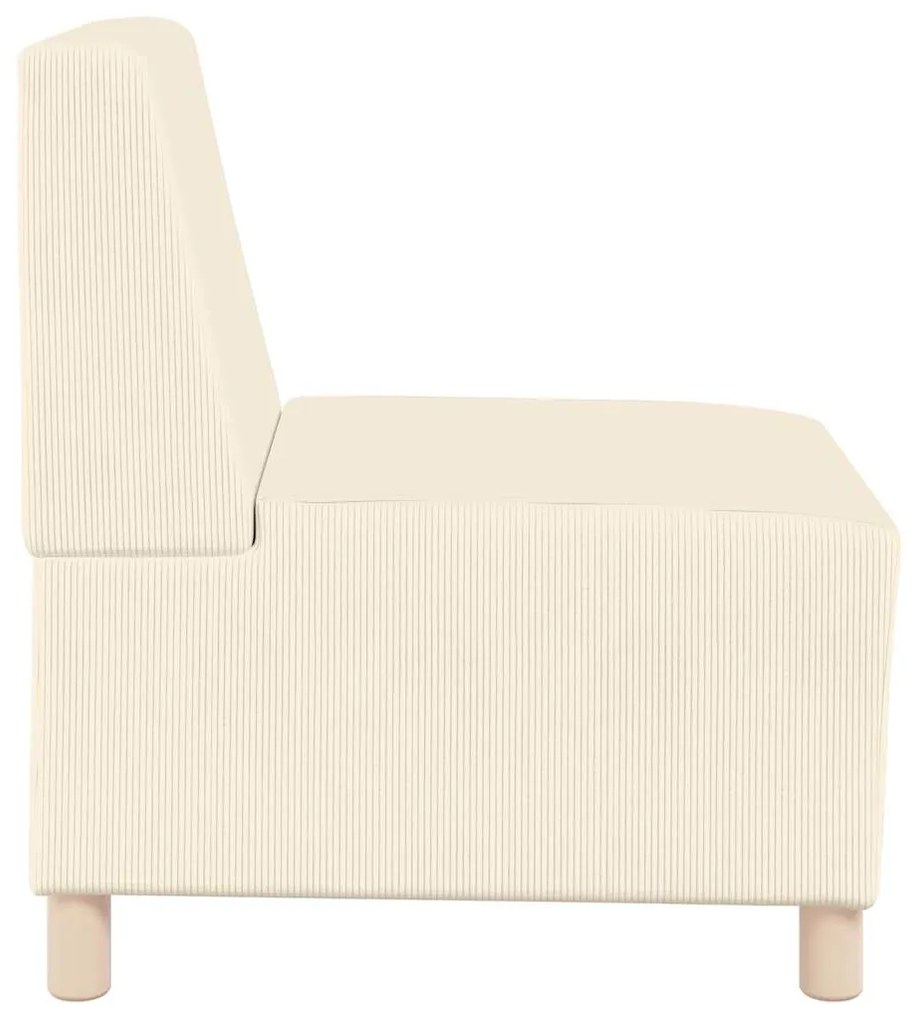 Poltrona sem braços 55 cm tecido corduroy creme