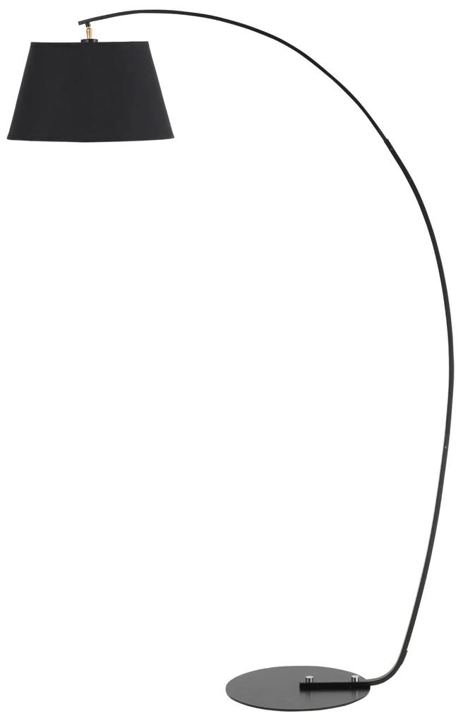 HOMCOM Candeeiro de Pé em Forma de Arco Moderno com Ecrã Suspenso de Tecido Suporte para Lâmpada E27 100x43x177cm Cinza e Marrom | Aosom Portugal