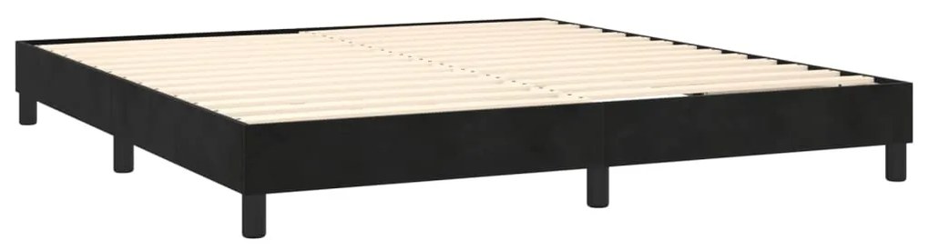 Estrutura de cama sem colchão 160x200 cm veludo preto