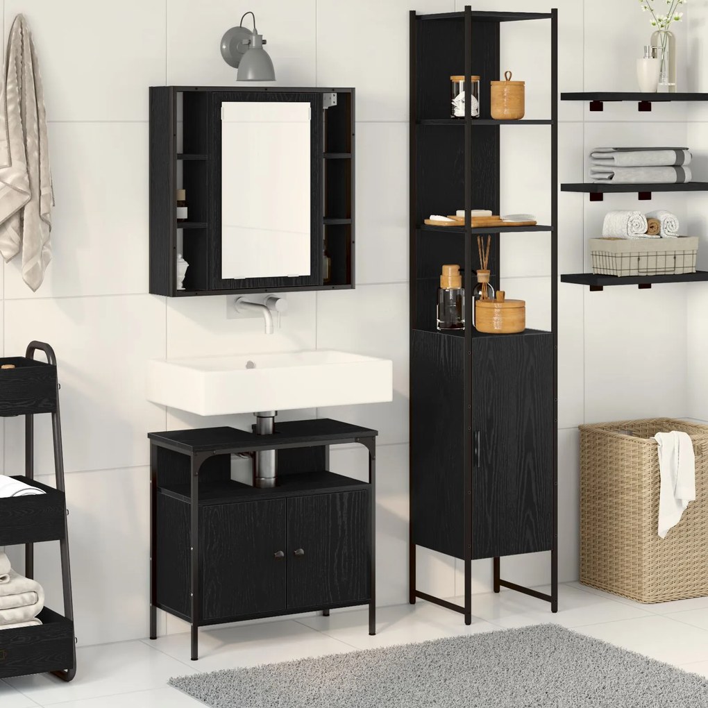 Conjunto de Mesas de Maquilhagem 3 Peças vidaXL Cinza Sonoma em Madeir