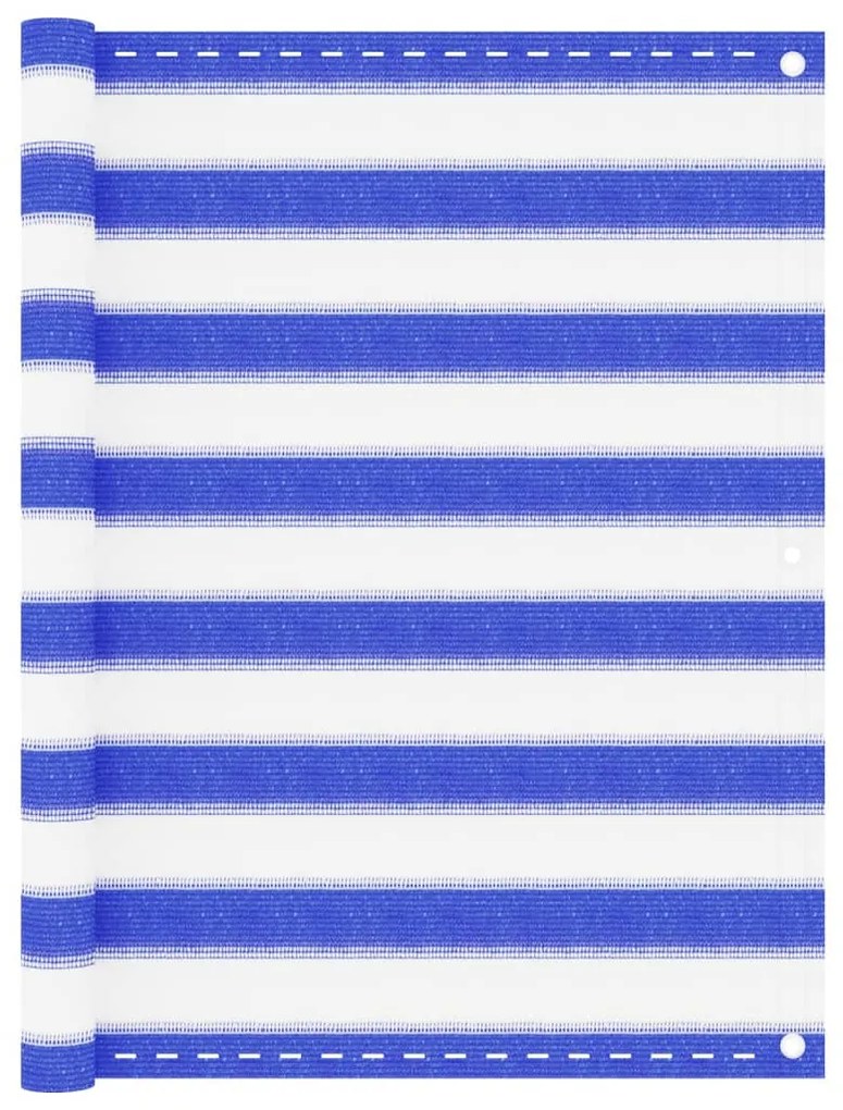 Tela de varanda 90x500 cm PEAD azul e branco