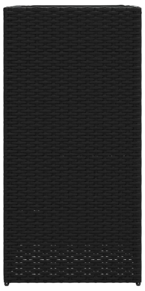 Vaso/floreira de jardim 40x40x80 cm vime PE preto
