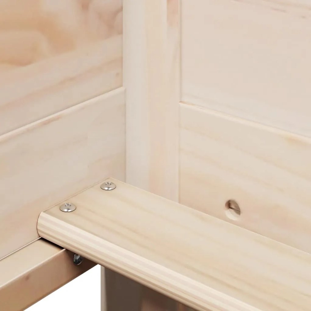 Conj. de sofá-cama e banco com telhado 80x200 cm pinho maciço