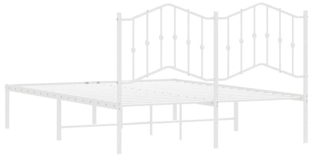 Estrutura de cama com cabeceira 140x190 cm metal branco