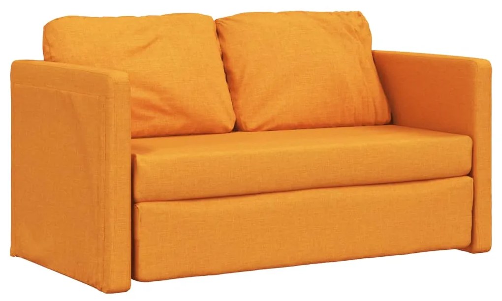 Sofá-cama sem pés 112x174x55 cm tecido amarelo-escuro