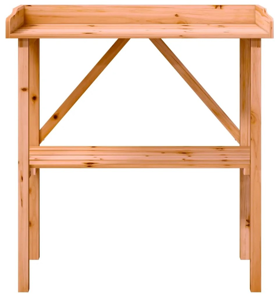 Mesa apoio p/ plantas c/ prateleira 78x38x82,5cm abeto castanho