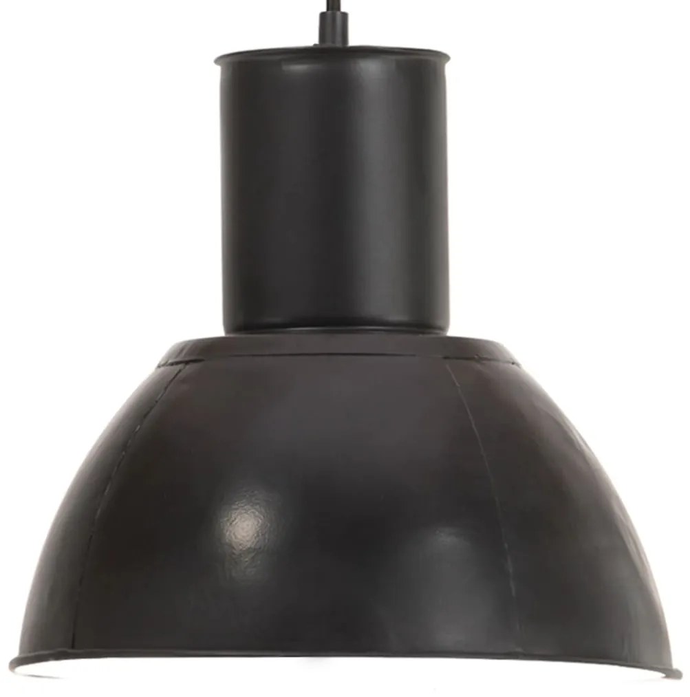 vidaXL Candeeiro suspenso redondo 25 W 28,5 cm E27 preto