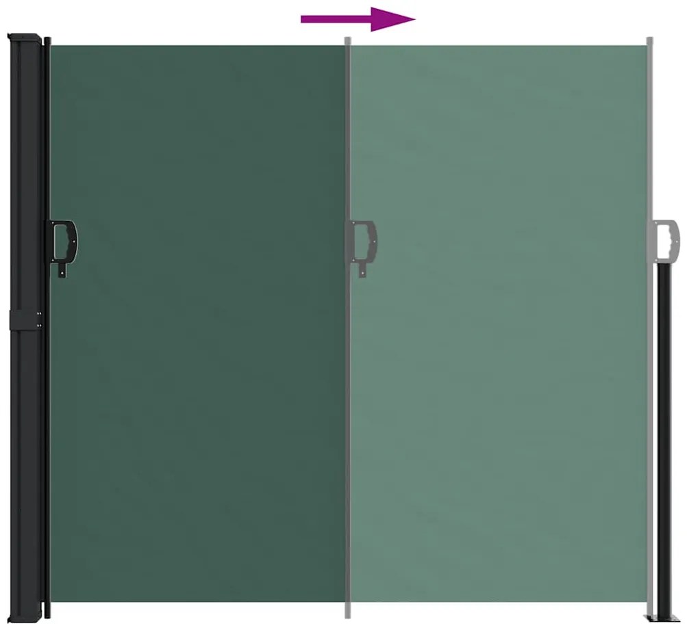Toldo lateral retrátil 180x600 cm verde-escuro