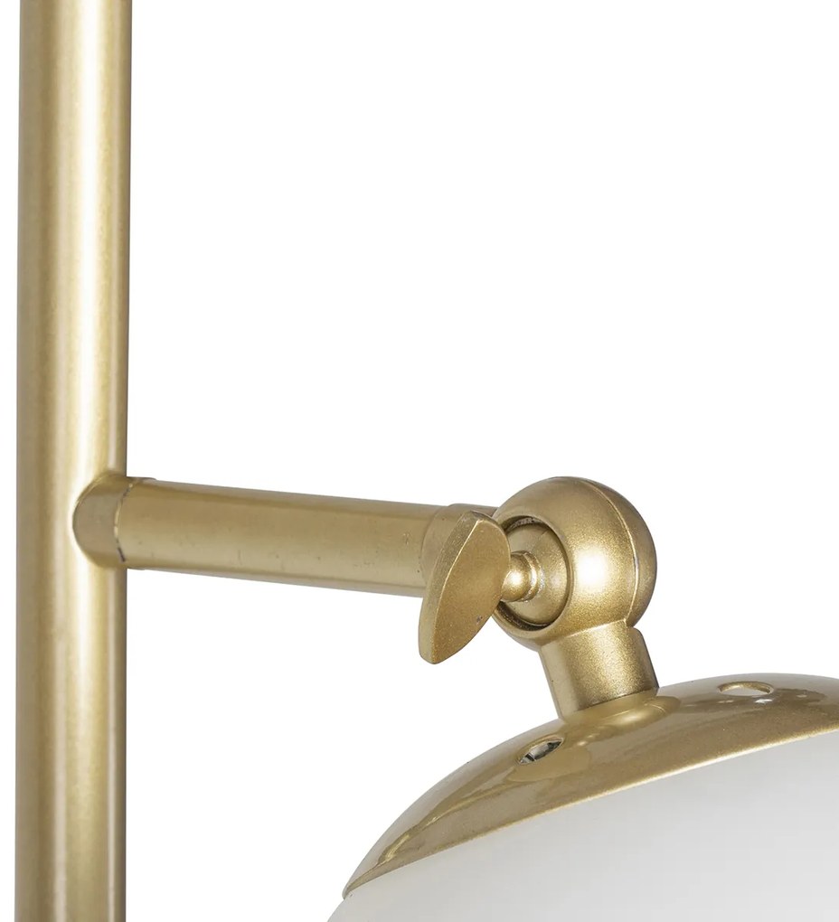 LED Candeeiro de pé inteligente dourado com vidro fosco incl. 2 Wifi P45 - Pallon Art Deco