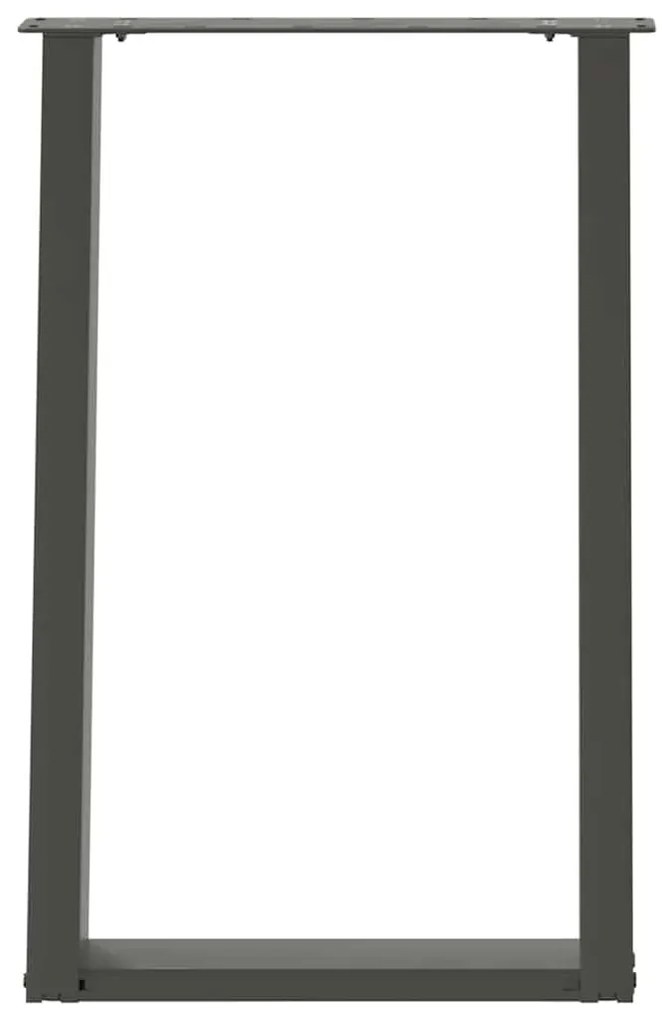 Pés para mesa de jantar em formato de U, 2 peças, antracite, 60x(72-73