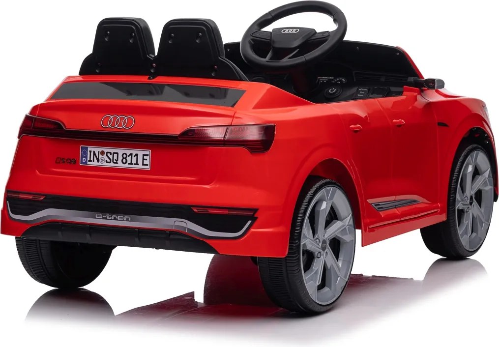 Carro elétrico para Crianças 12V 4x4 Audi SQ8, Rodas de espuma EVA, comando, assento Couro ecológico Vermelho
