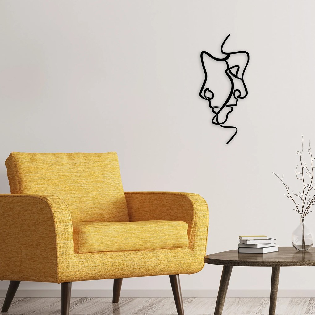 Acessório Decorativo de Parede em Metal Model-029 – Preto – 40 x 73 cm