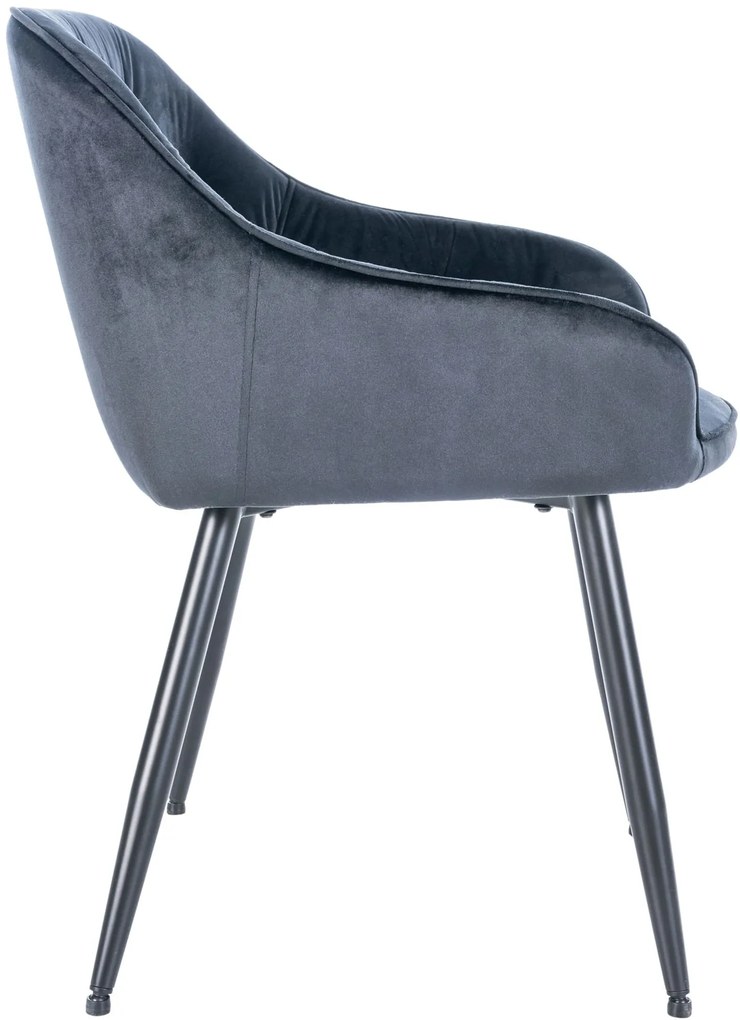 Conjunto de 2 cadeiras de sala de jantar Cassis com estofo em veludo 56 x 81 x 58 cm Preto