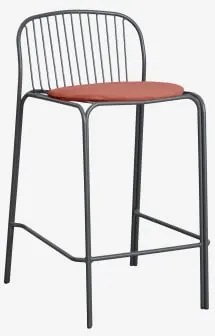 Pack De 2 Bancos Altos De Jardim Em Aço Anerina Cinza Grafito & ↑65 Cm & Terracota - Sklum