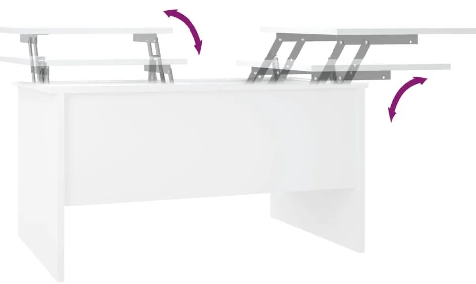 Mesa de centro 80x50x42,5 cm madeira processada branco