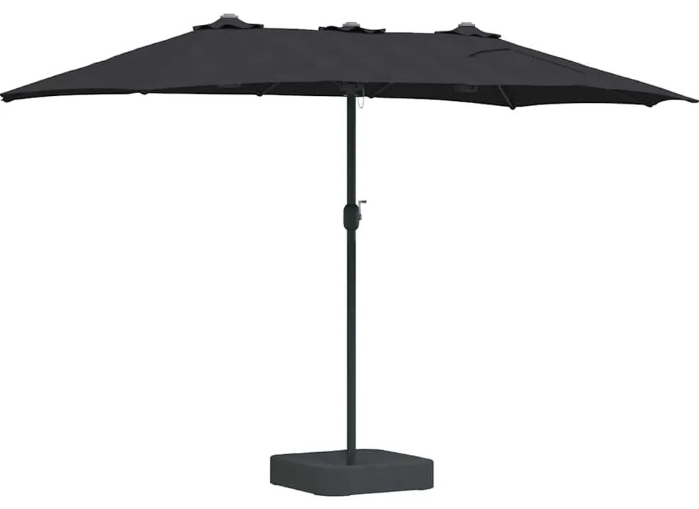 Guarda-sol de Jardim Preto 385 x 209 x 244 cm tecido
