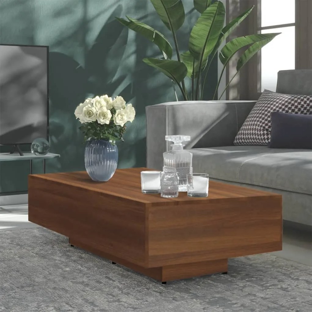 815764 vidaXL Mesa centro 115x60x31 cm derivados de madeira carvalho castanho