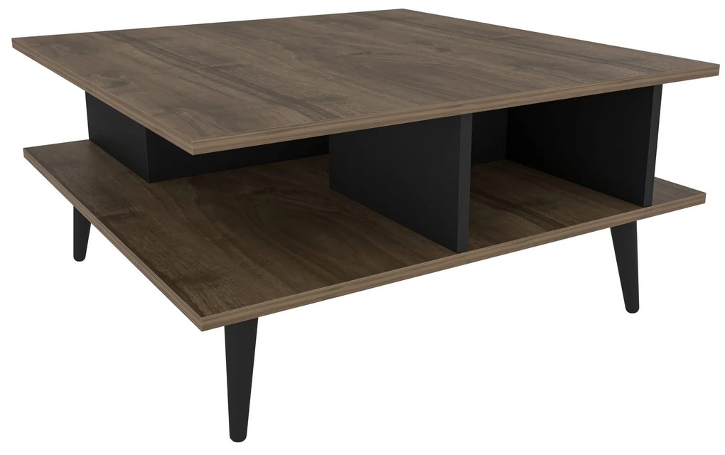 Mesa de Centro Akya – Preto Nogal – 89x89x44 cm