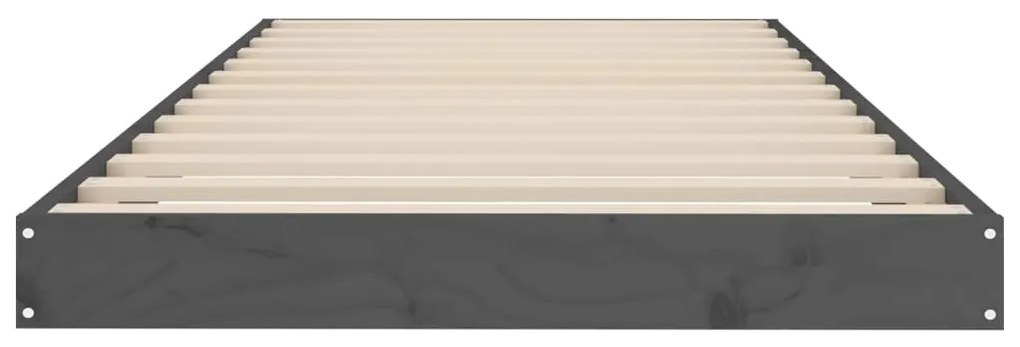 Estrutura cama pequena solteiro 75x190 cm pinho maciço cinzento