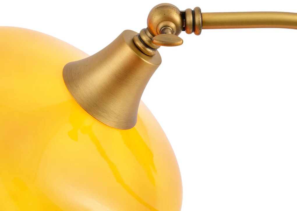 Candeeiro de Mesa Clássico Bronze com Vidro Opal Laranja - Clerk