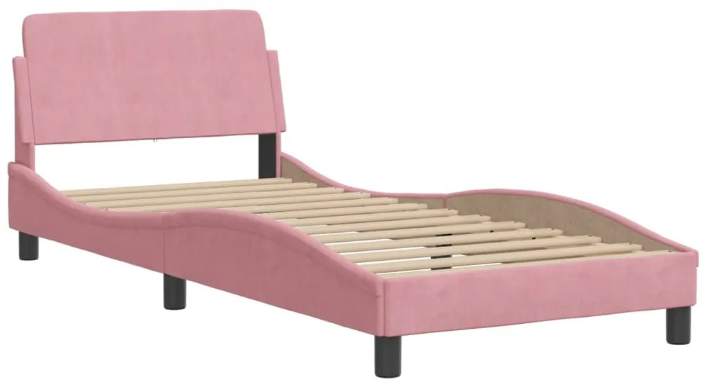 Cama com colchão 80x200 cm veludo rosa