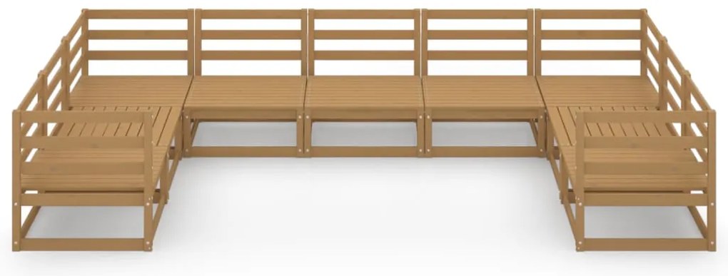 9 pcs conjunto lounge de jardim pinho maciço
