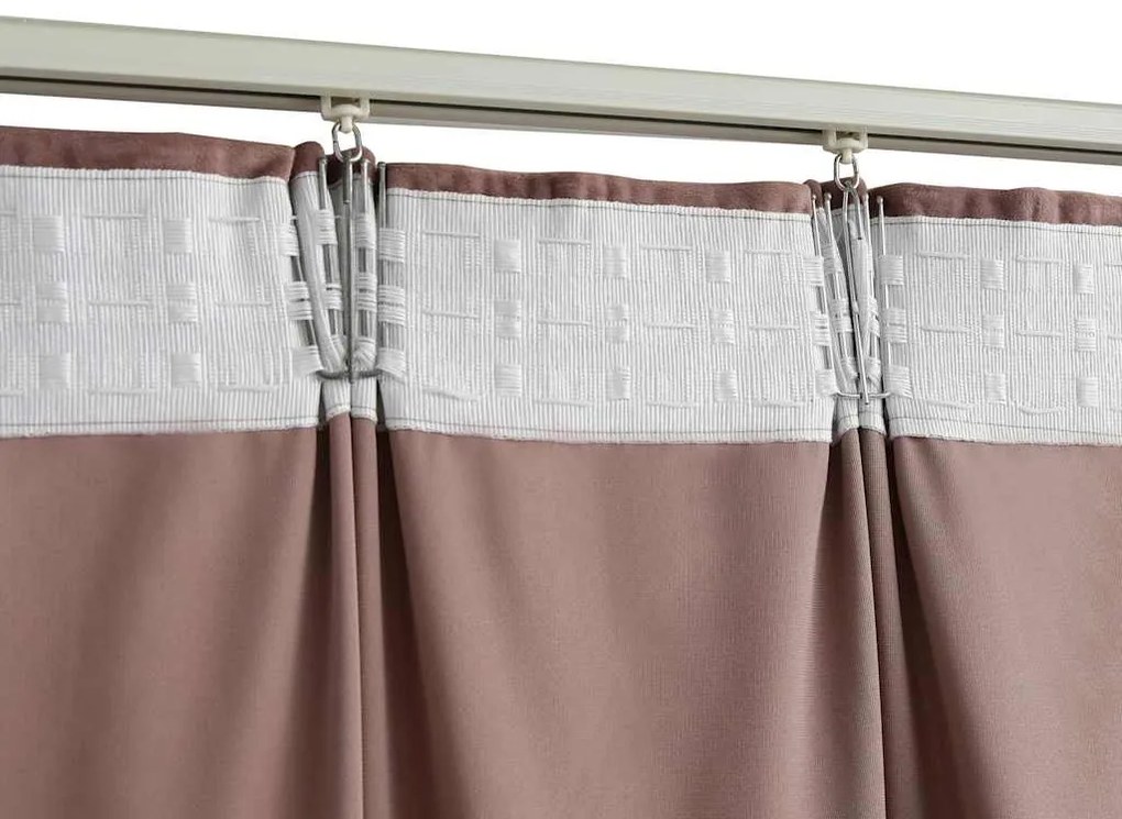 Cortinas blackout c/ ganchos 2 pcs 140x245cm veludo rosa antigo